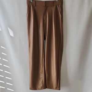 ABERCROMBIE & FITCH Vegan Leather Tan Pants